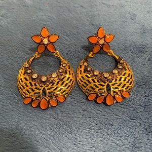 Orange Ethnic Earrings